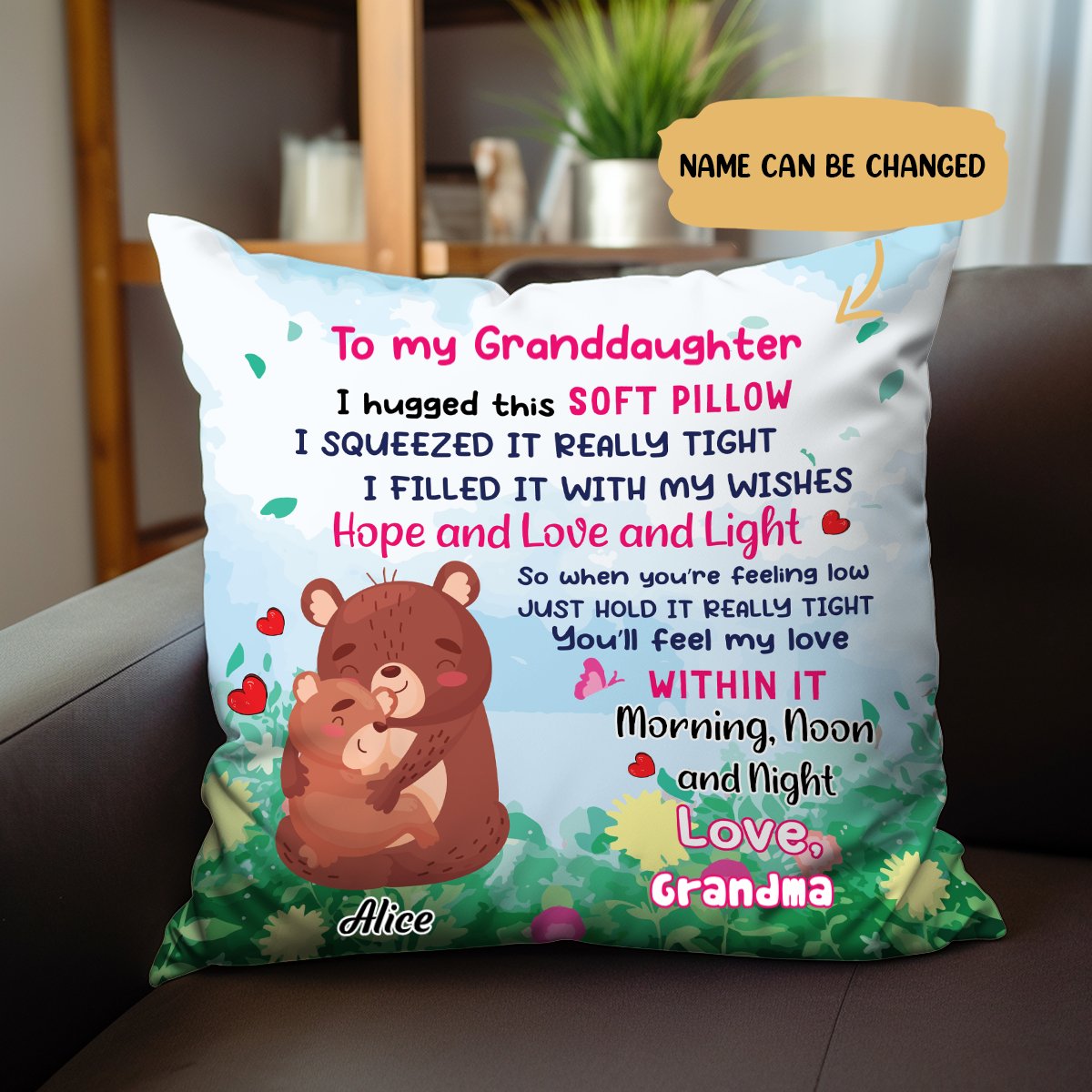 Family - To Daughter Granddaughter Son Grandson I Hugged Hug This Pillow - Personalized Pillow - Makezbright Gifts