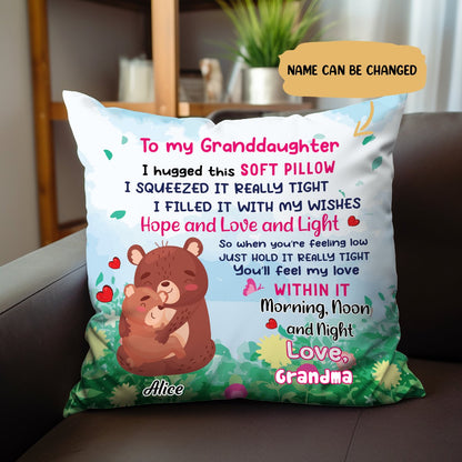 Family - To Daughter Granddaughter Son Grandson I Hugged Hug This Pillow - Personalized Pillow - Makezbright Gifts