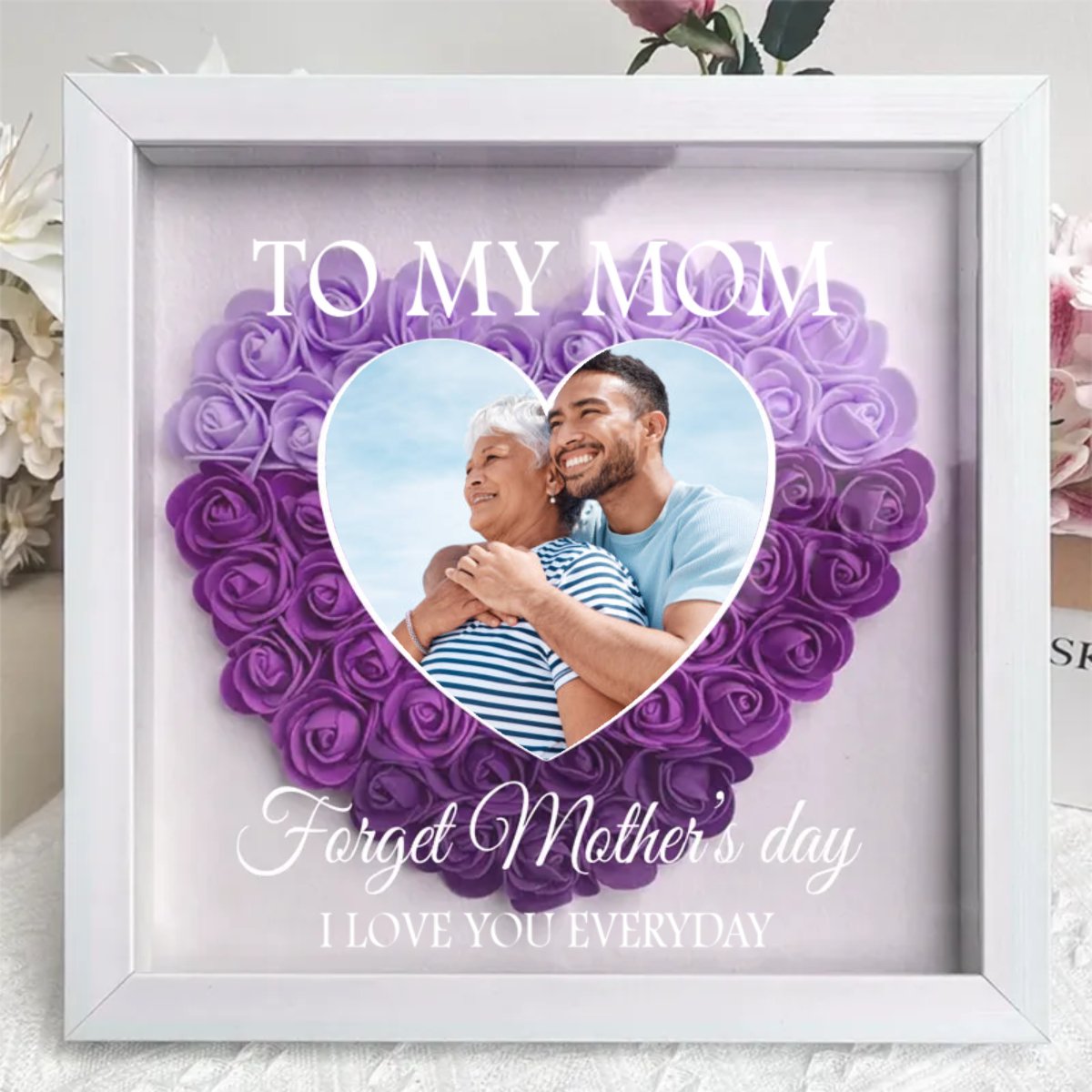 Family - To My Mom I Love You Every Day - Personalized Flower Shadow Box - Makezbright Gifts