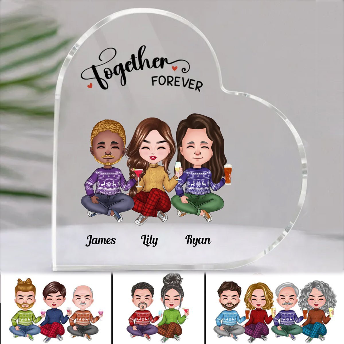 Family - Together Forever - Personalized Acrylic Plaque (LH) - Makezbright Gifts