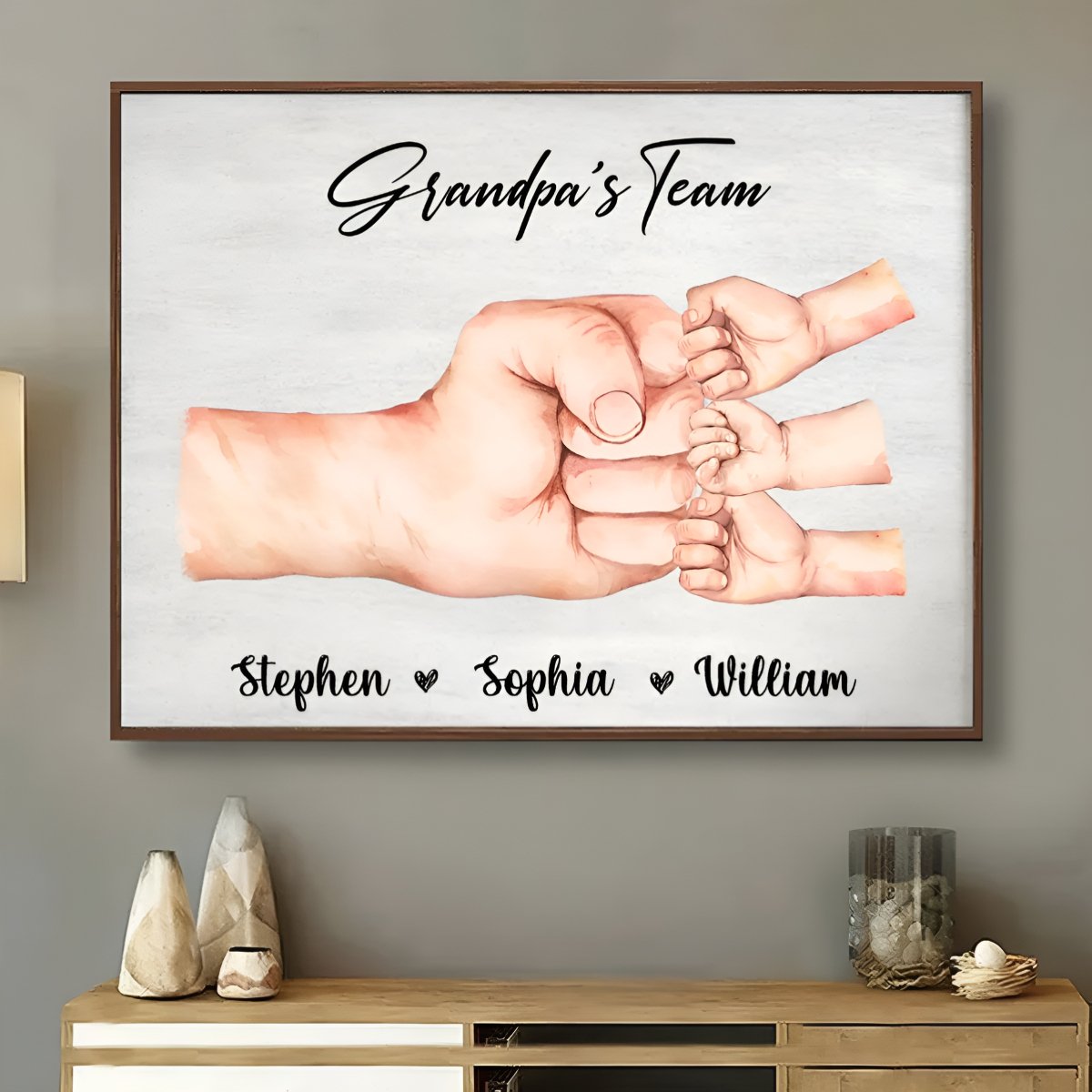 Family - Together We're A Team - Personalized Poster - Makezbright Gifts