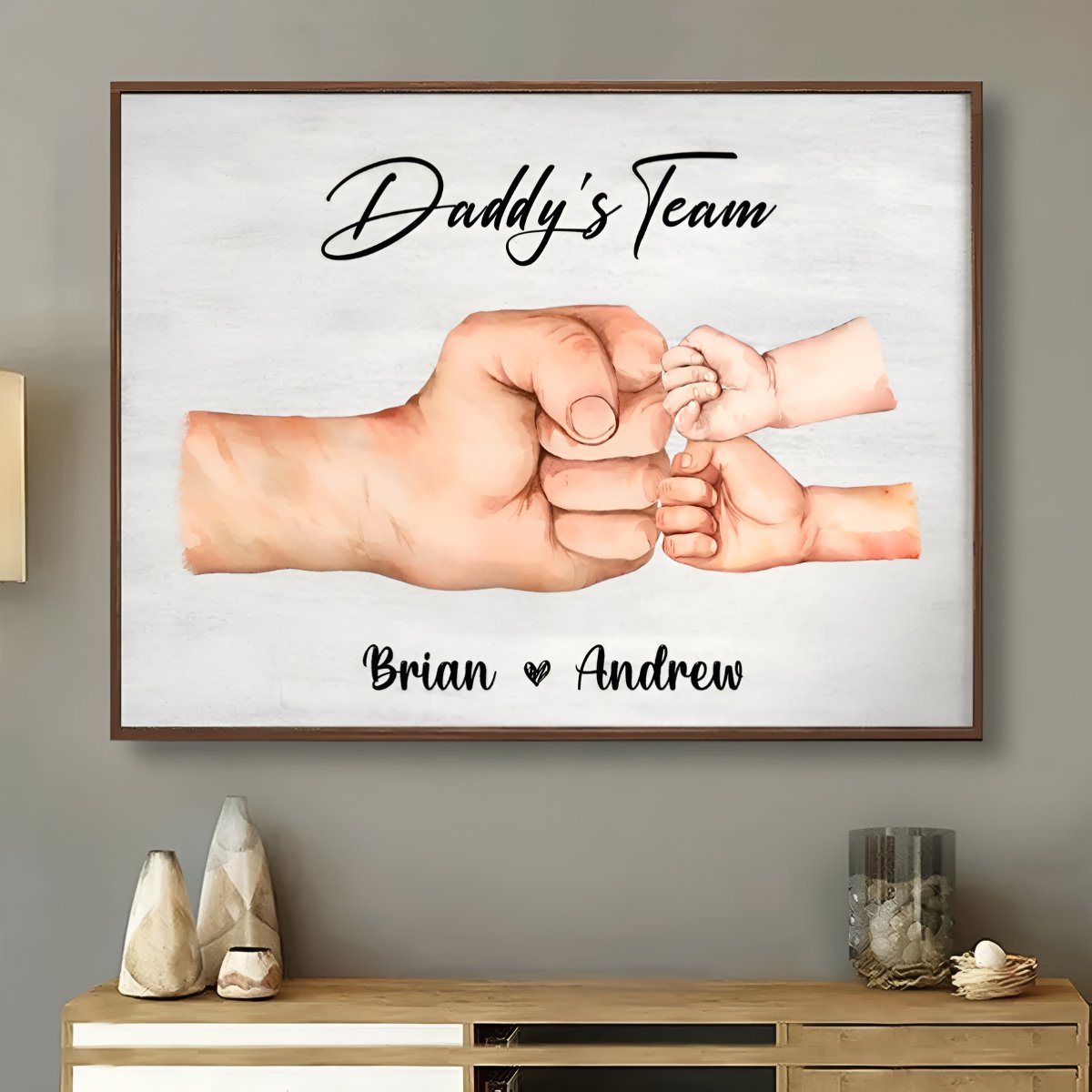 Family - Together We're A Team - Personalized Poster - Makezbright Gifts