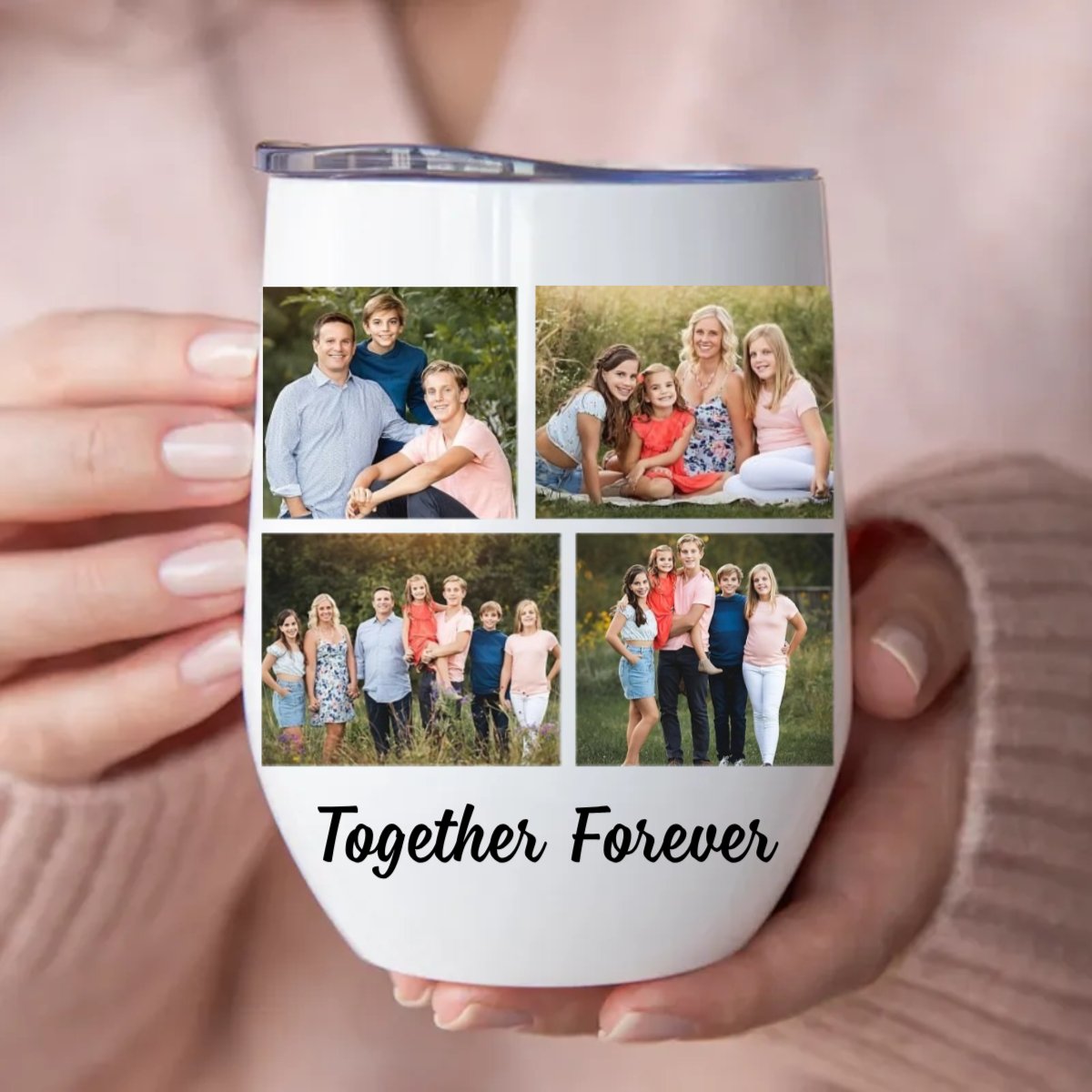 Family - We Are Always Together - Personalized Wine Tumbler - Makezbright Gifts