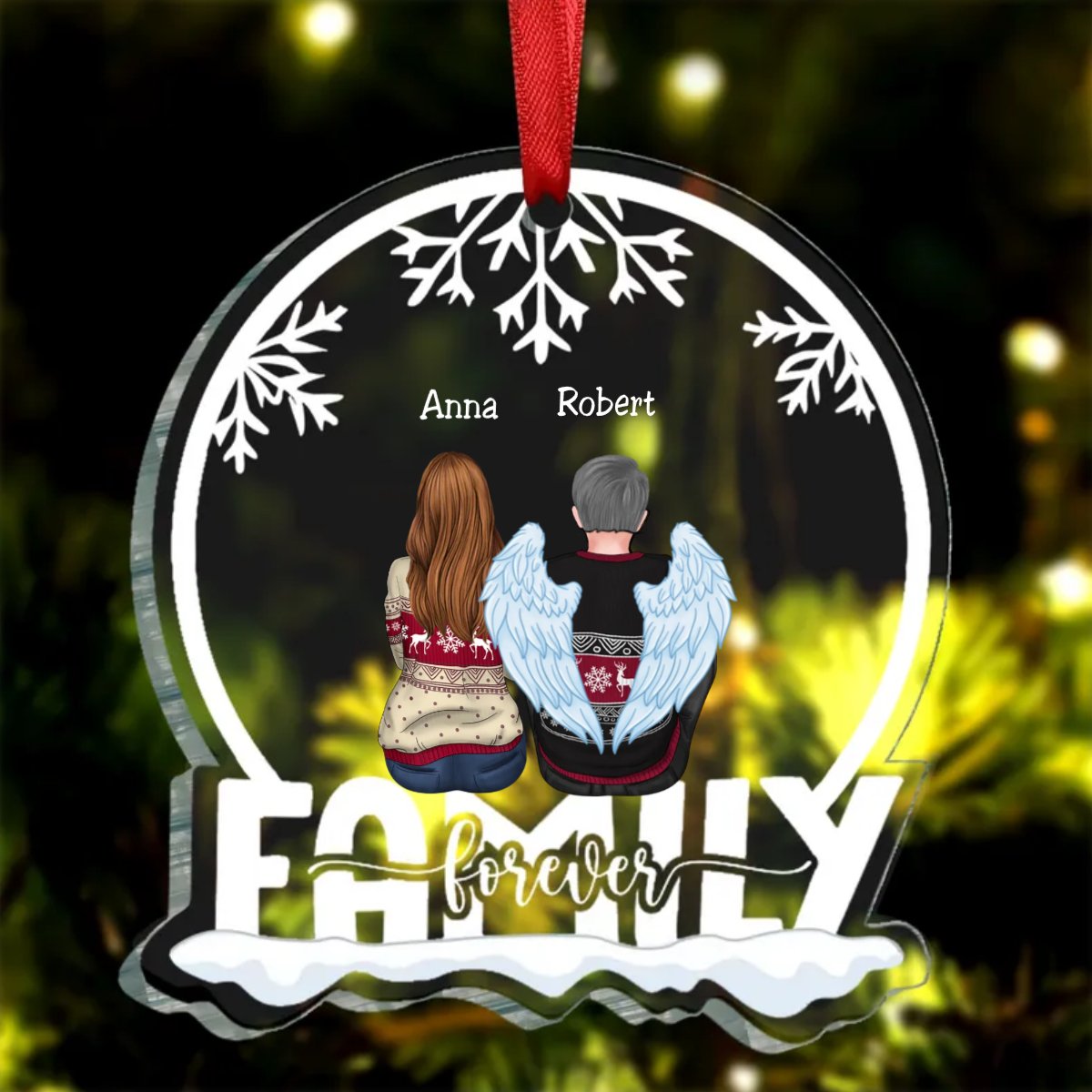 Family - We Are Family Forever - Personalized Christmas Transparent Ornament - Makezbright Gifts