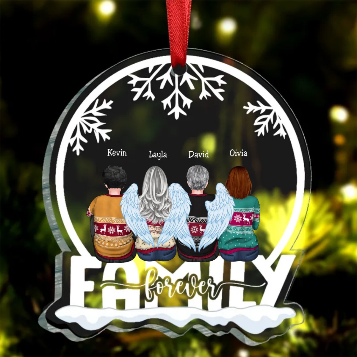 Family - We Are Family Forever - Personalized Christmas Transparent Ornament - Makezbright Gifts