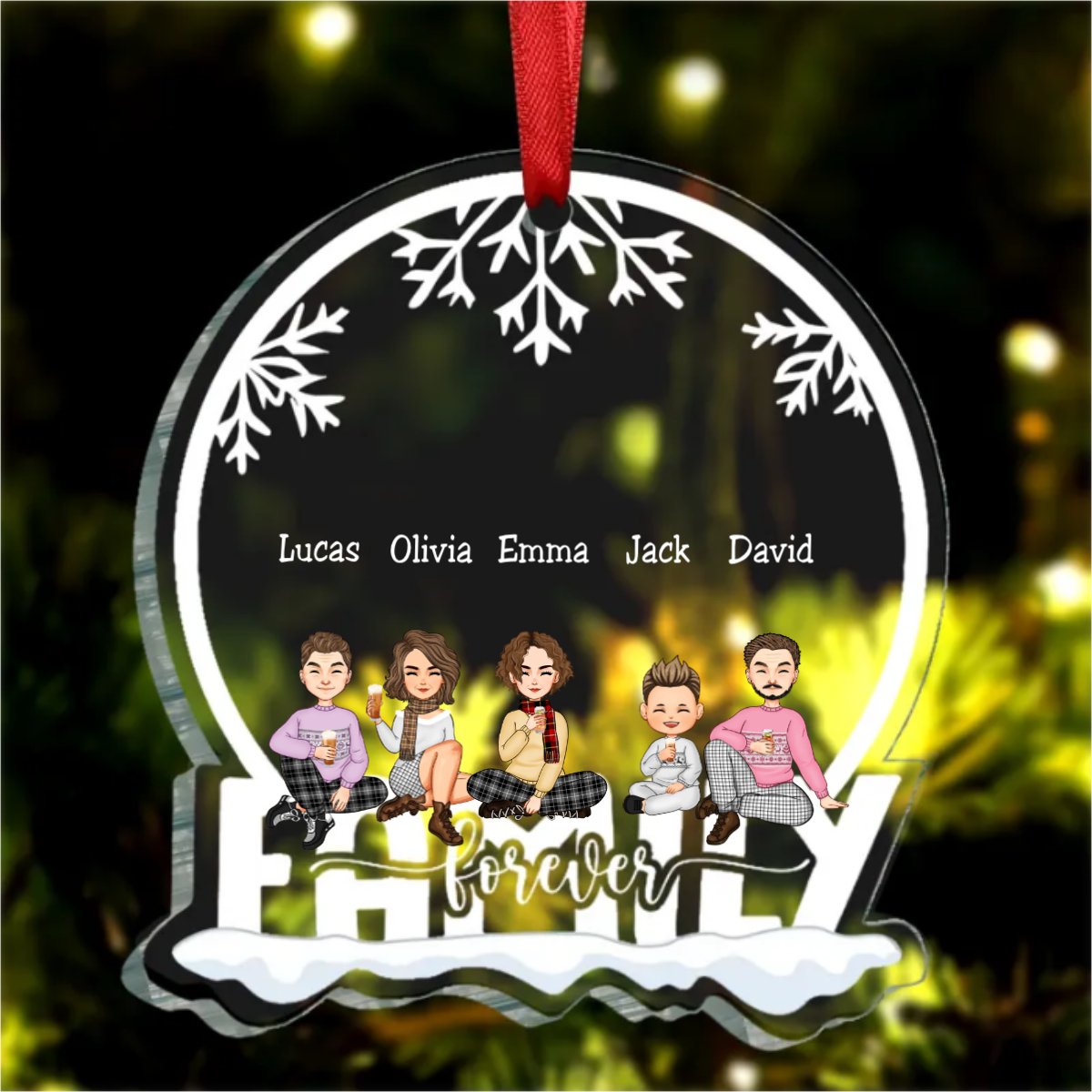 Family - We Are Family Forever - Personalized Christmas Transparent Ornament TC - Makezbright Gifts