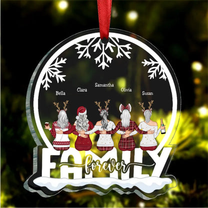 Family - We Are Family Forever - Personalized Christmas Transparent Ornament (TT) - Makezbright Gifts