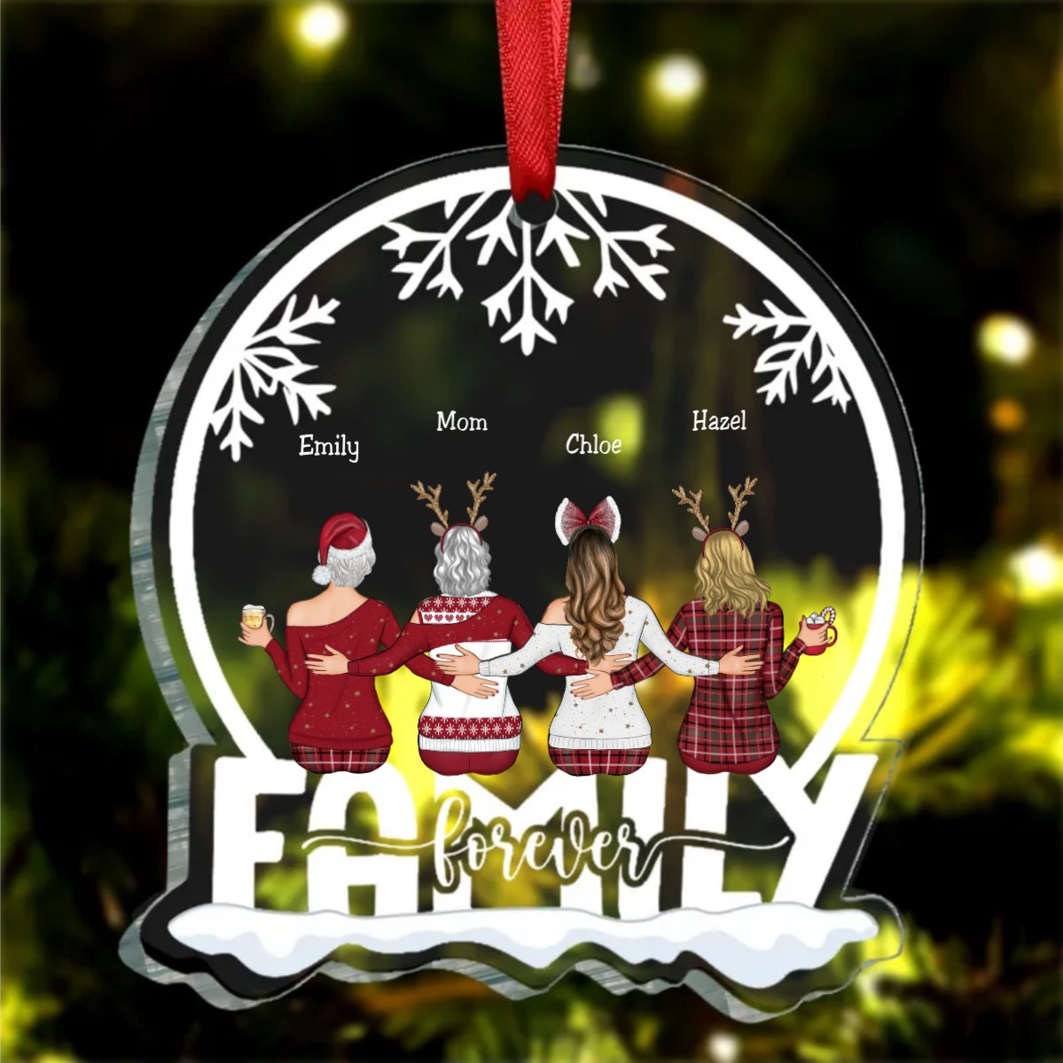 Family - We Are Family Forever - Personalized Christmas Transparent Ornament (TT) - Makezbright Gifts