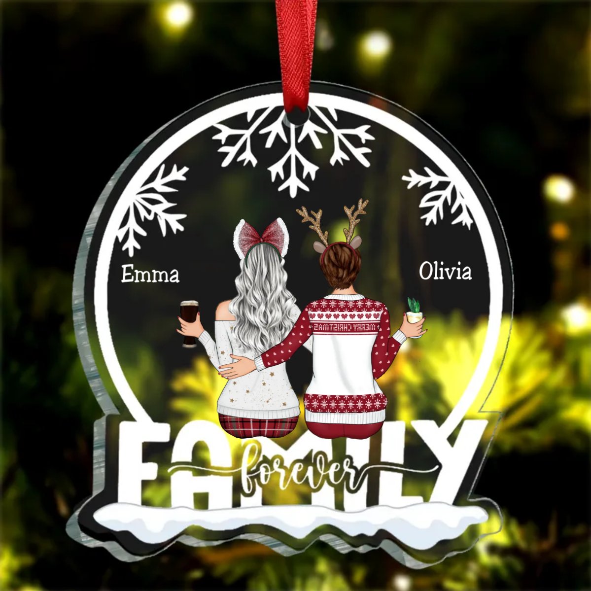 Family - We Are Family Forever - Personalized Christmas Transparent Ornament (TT) - Makezbright Gifts