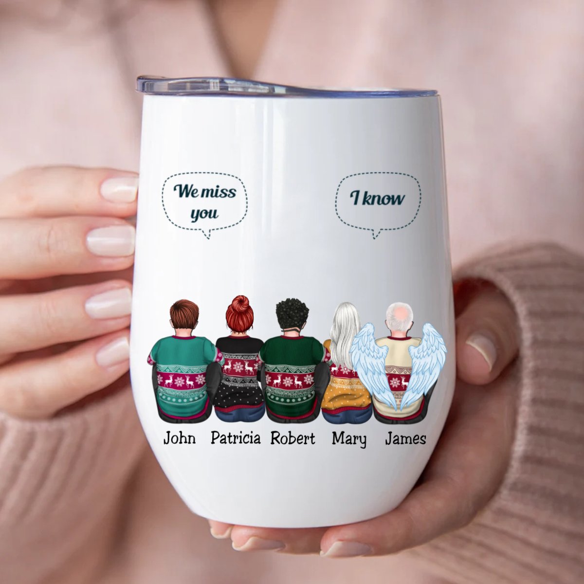 Family - We Miss You A Letter From Heaven To You - Personalized Wine Tumbler (NV) - Makezbright Gifts