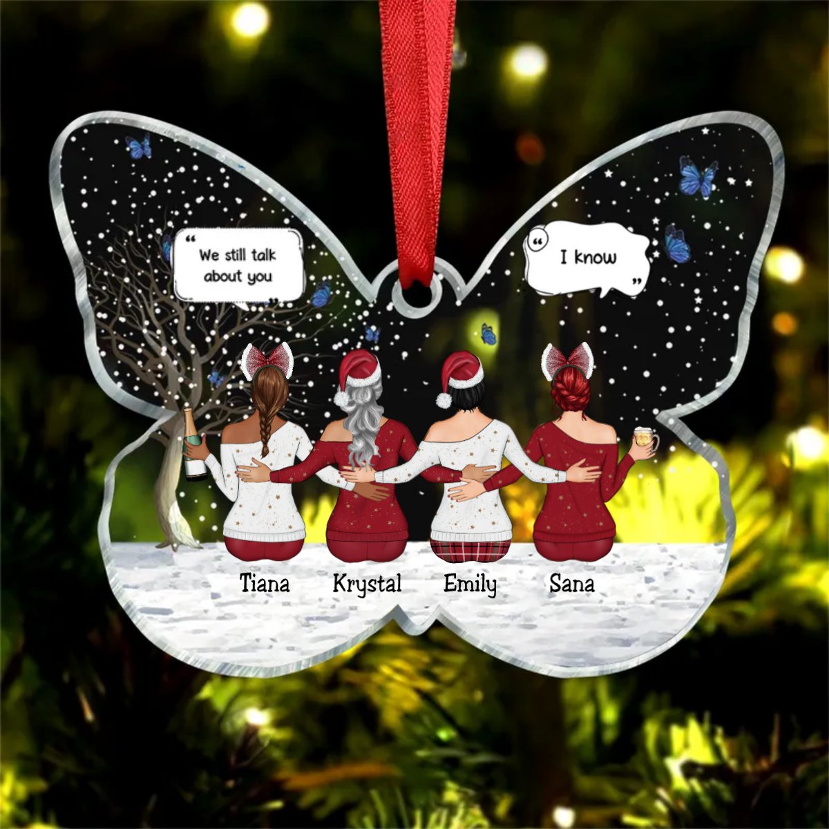 Family - We Miss You - Personalized Acrylic Circle Ornament (AA) - Makezbright Gifts