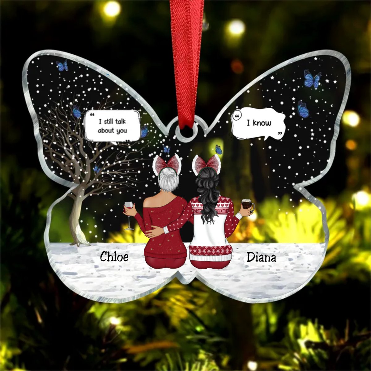 Family - We Miss You - Personalized Acrylic Circle Ornament (AA) - Makezbright Gifts