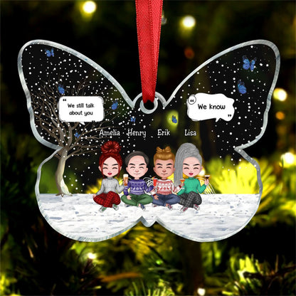 Family - We Miss You - Personalized Butterfly Acrylic Ornament (NM) - Makezbright Gifts