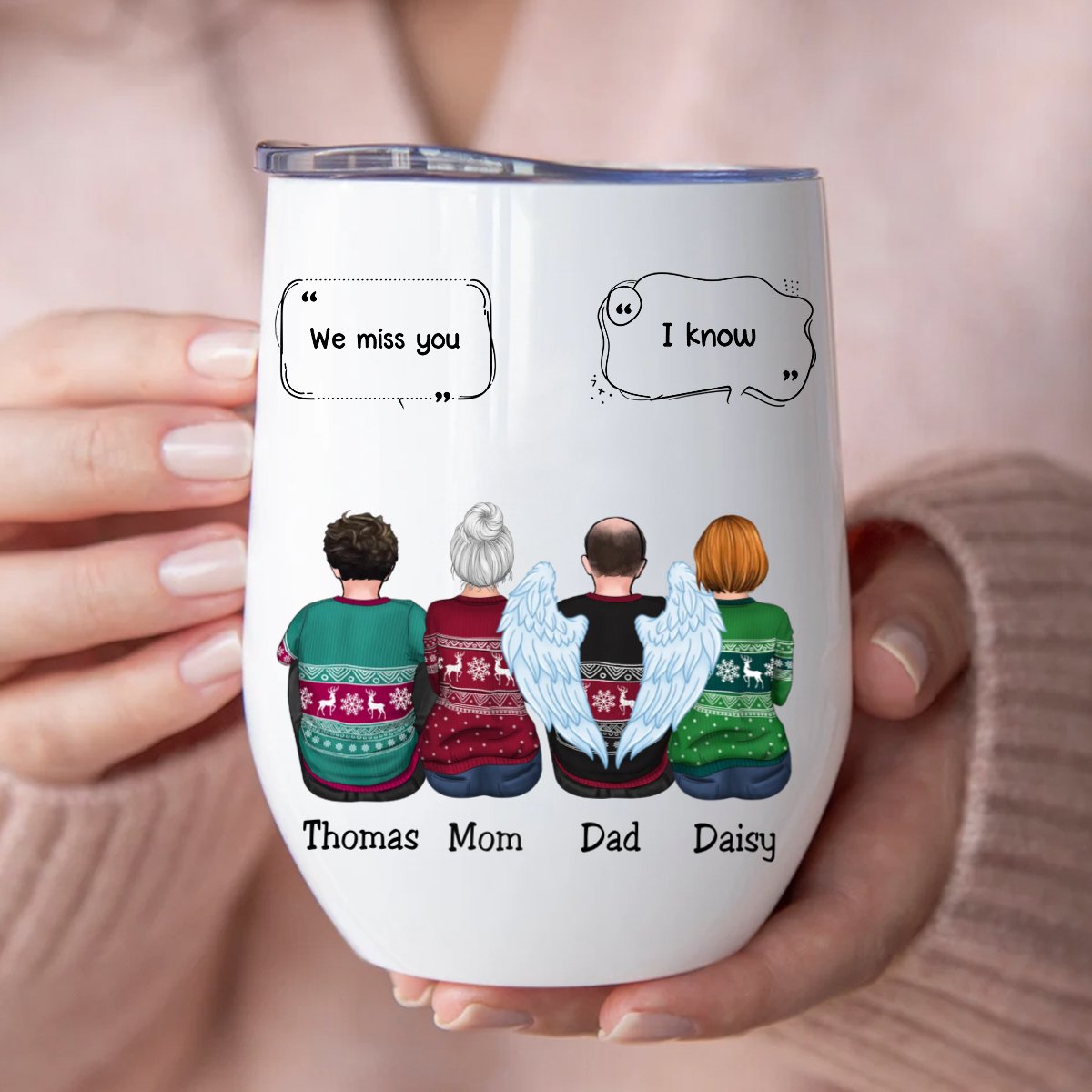 Family - We Miss You - Personalized Wine Tumbler (QH) - Makezbright Gifts