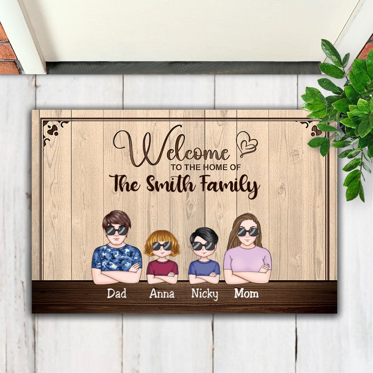 Family - Welcome To Our Home - Personalized Doormat - Makezbright Gifts