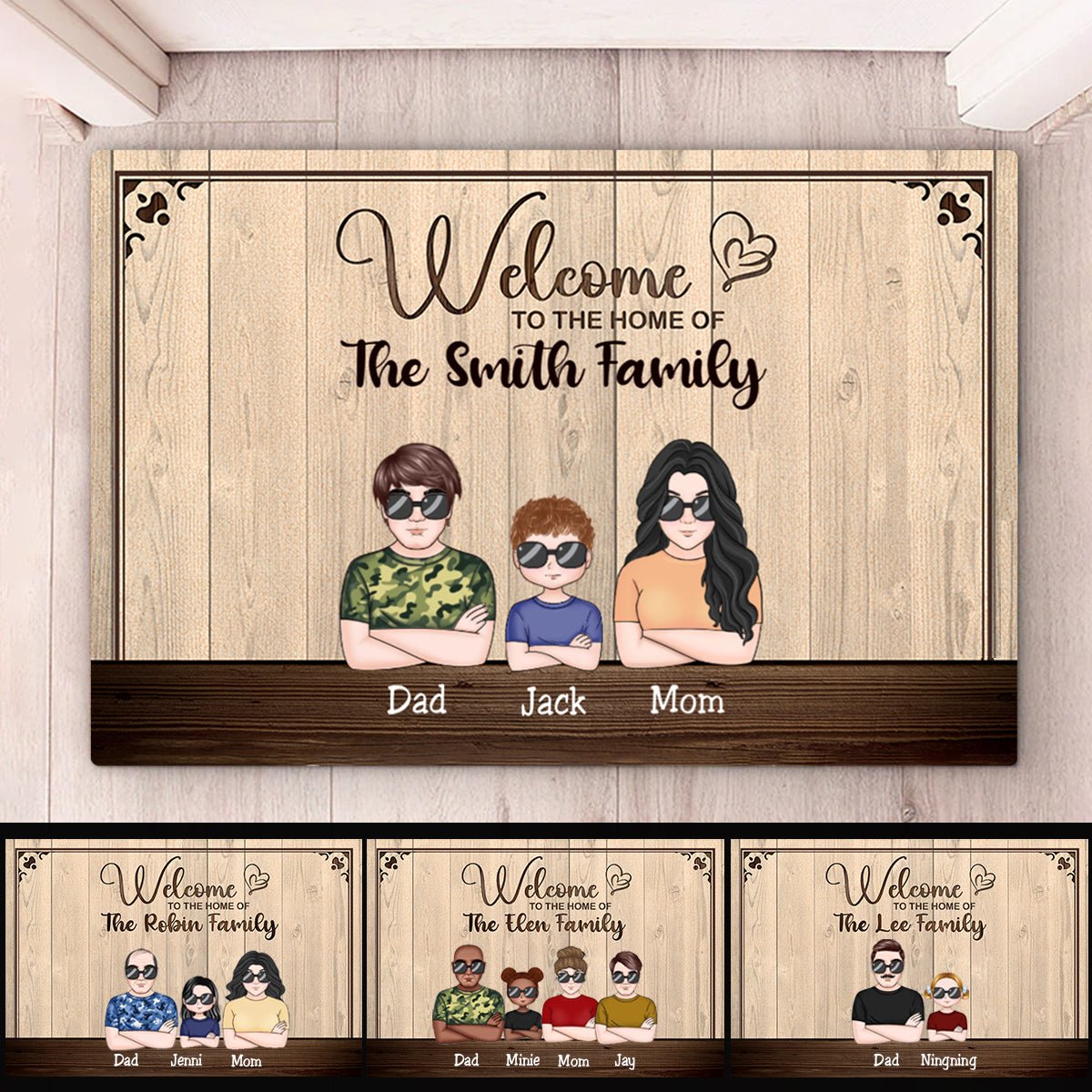 Family - Welcome To Our Home - Personalized Doormat - Makezbright Gifts