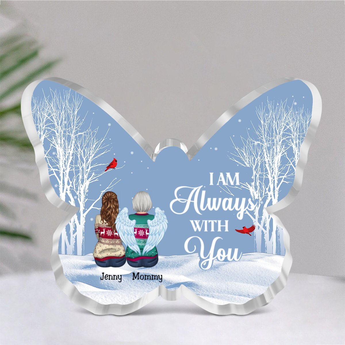 Family - We're Always With You - Personalized Butterfly Acrylic Plaque - Makezbright Gifts