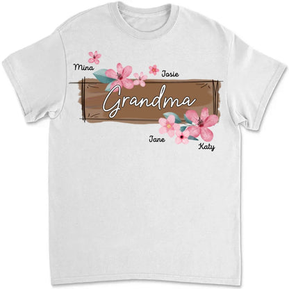 Family - Wildflower Art As A Gift For Grandma And Kids - Personalized T - shirt - Makezbright Gifts