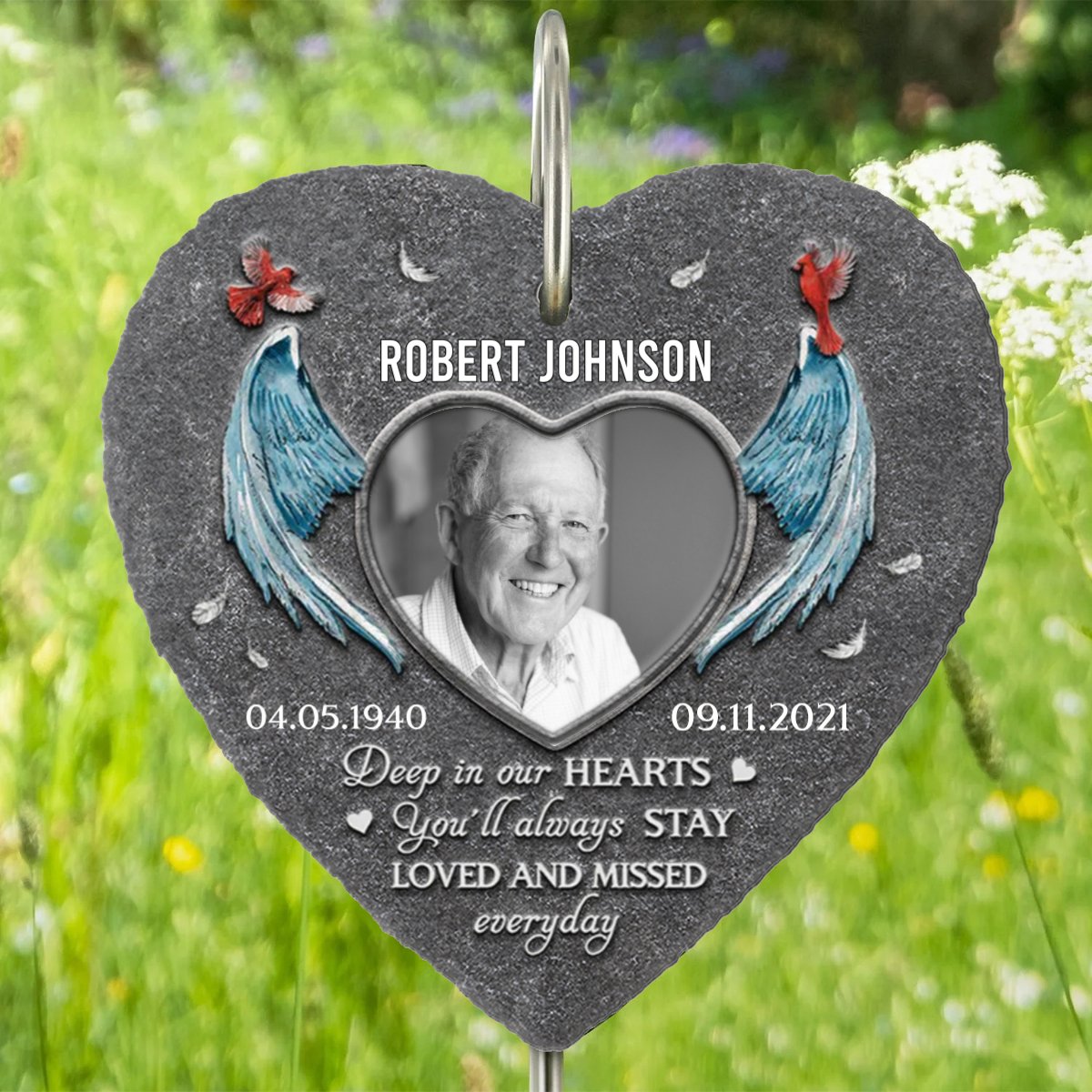 Family - You Will Always Be Loved - Personalized Memorial Garden Slate & Hook - Makezbright Gifts