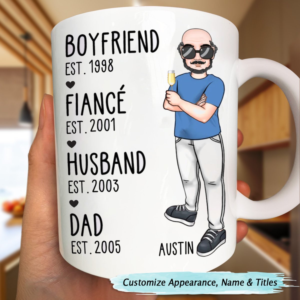 Father - Boyfriend Fiance Husband Dad - Personalized Mug - Personalized Mug - Makezbright Gifts