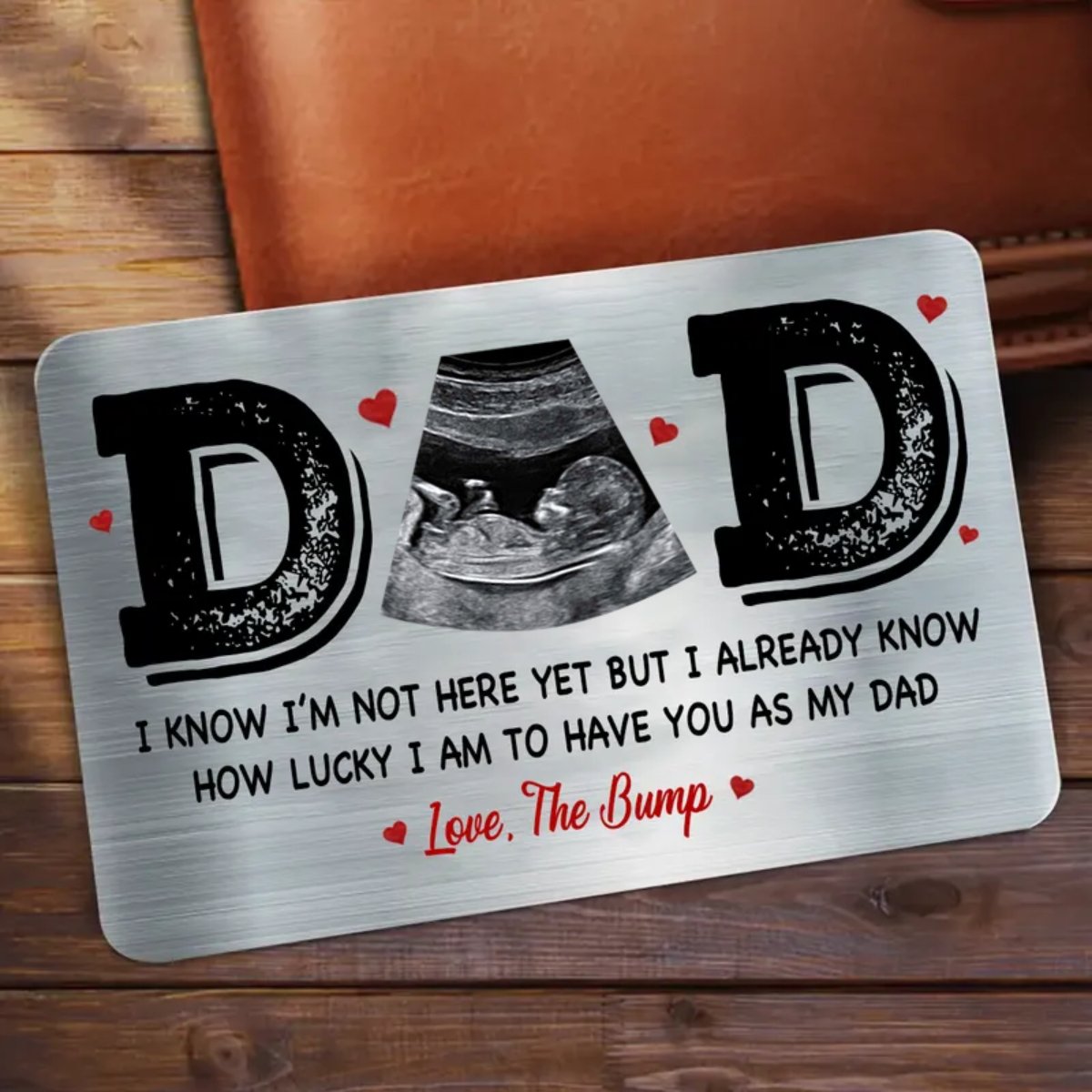 Father - Custom Photo Dad I Know I'm Not Here Yet - Personalized Photo Aluminum Wallet Card - Makezbright Gifts