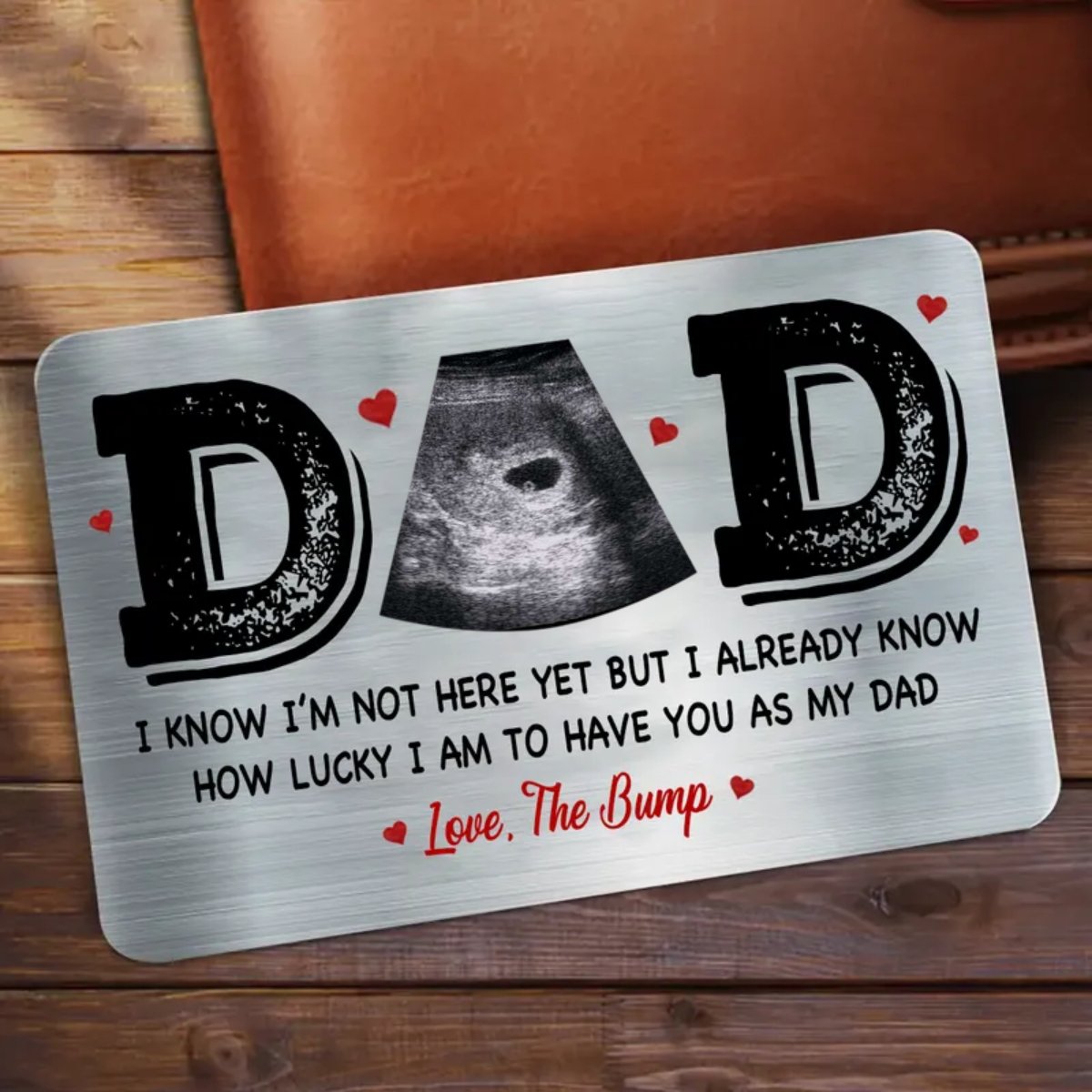 Father - Custom Photo Dad I Know I'm Not Here Yet - Personalized Photo Aluminum Wallet Card - Makezbright Gifts