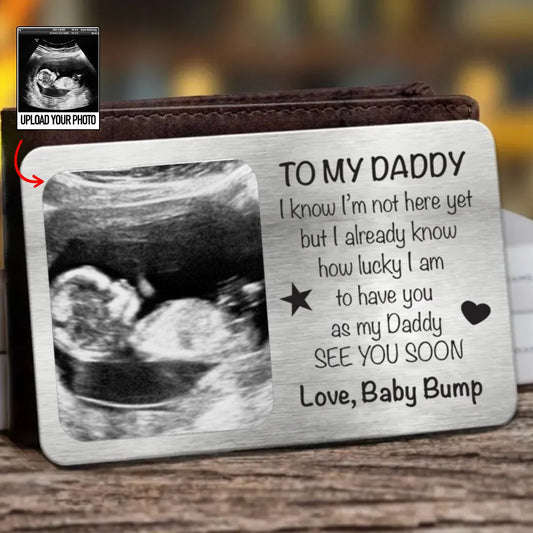 Father - Custom Photo First Time Dad, Bring Along - Personalized Photo Aluminum Wallet Card (TB) - Makezbright Gifts