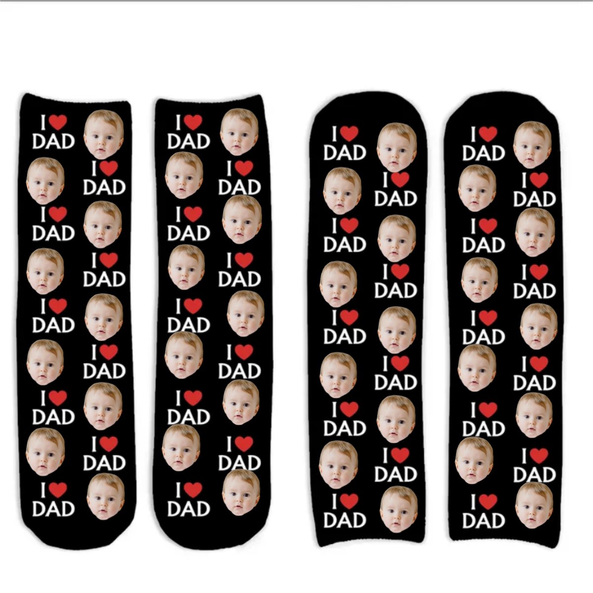 Father - Custom Photo I Love Dad - Personalized Socks (TL) - Makezbright Gifts