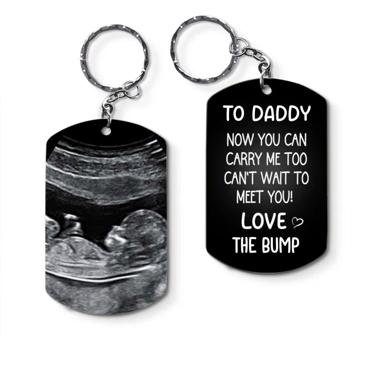 Father - Custom Photo To Daddy Now You Can Carry Me Too - Personalized Keychain - Makezbright Gifts