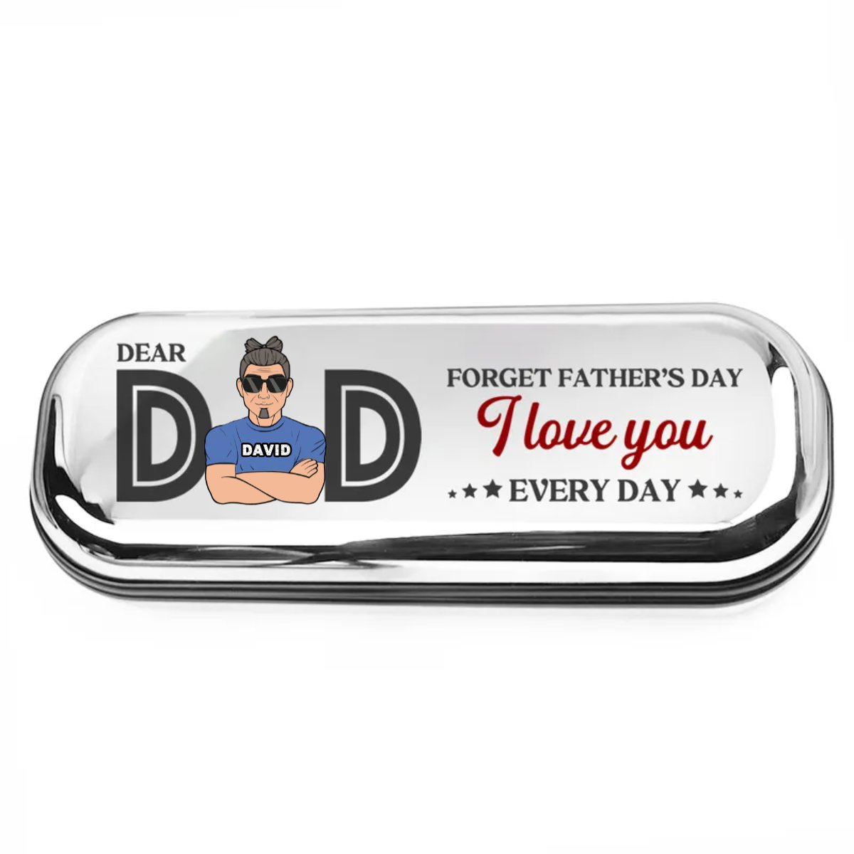 Father - Dad Forget About Father's Day - Personalized Chrome Glasses Case Box - Makezbright Gifts