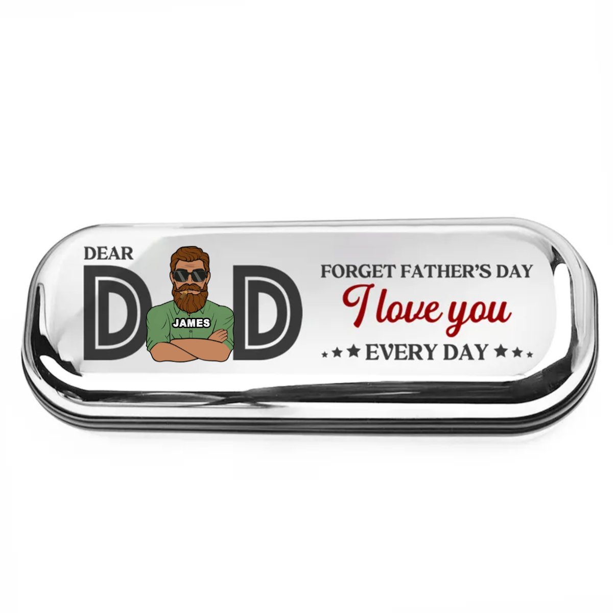 Father - Dad Forget About Father's Day - Personalized Chrome Glasses Case Box - Makezbright Gifts