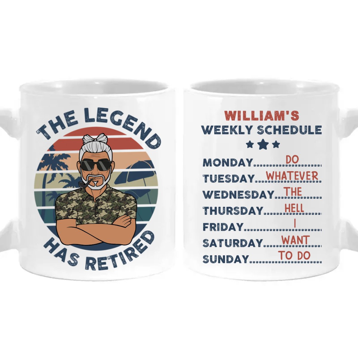 Father - Dad Grandpa The Legend Has Retired - Personalized Mug - Makezbright Gifts