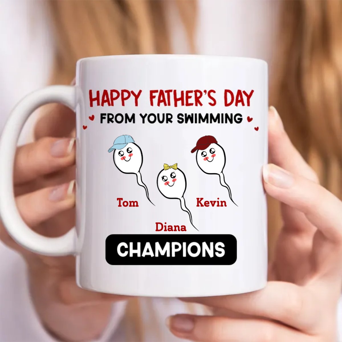 Father - Happy Father's Day From Your Swimming Champions - Personalized Mug (QH) - Makezbright Gifts