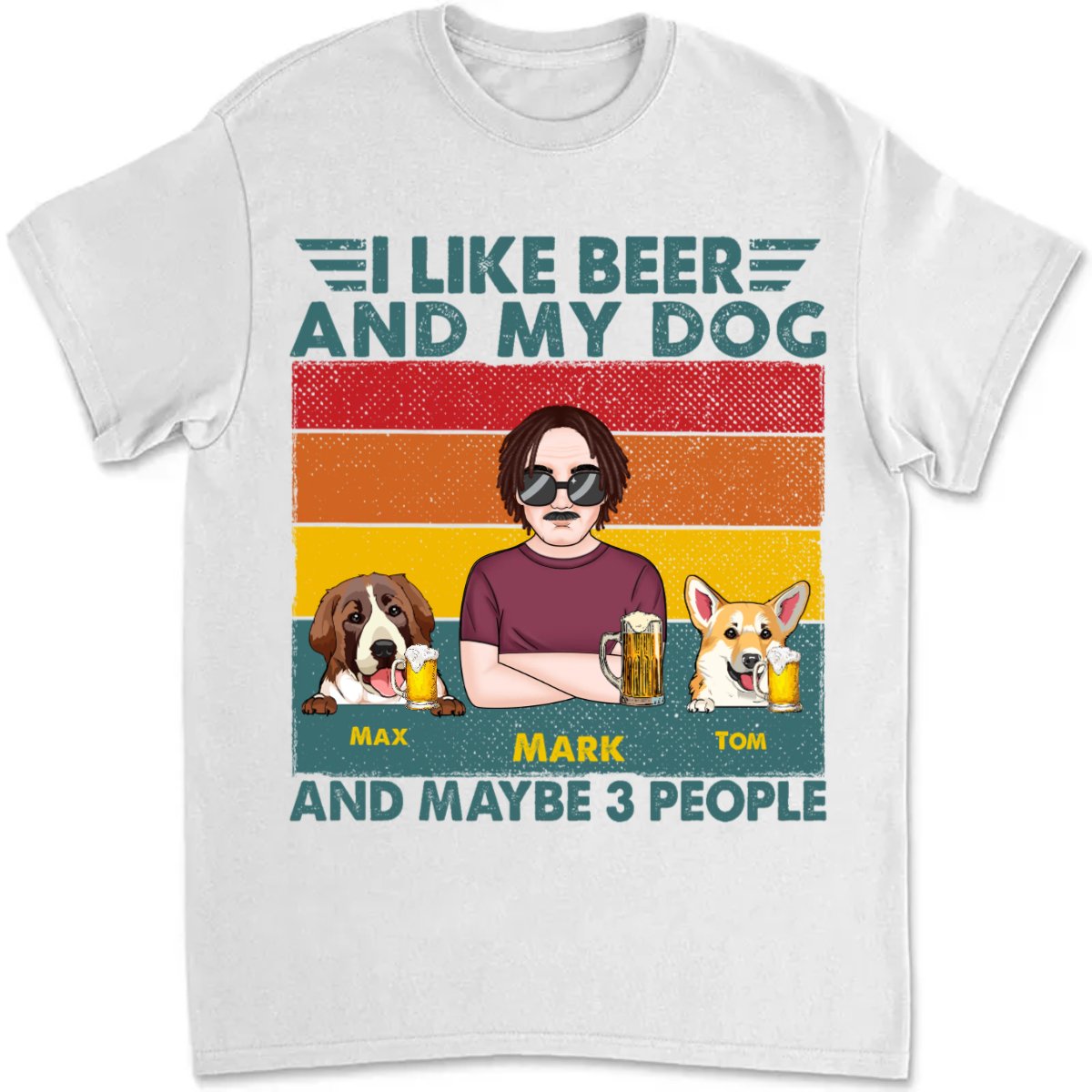 Father - I Like Bourbon, Beer, And My Dogs - Personalized Unisex T - Shirt - Makezbright Gifts