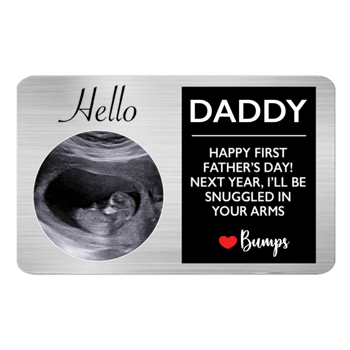 Father - Next Year I'll Be Snuggled In Your Arms - Personalized Photo Aluminum Wallet Card - Makezbright Gifts