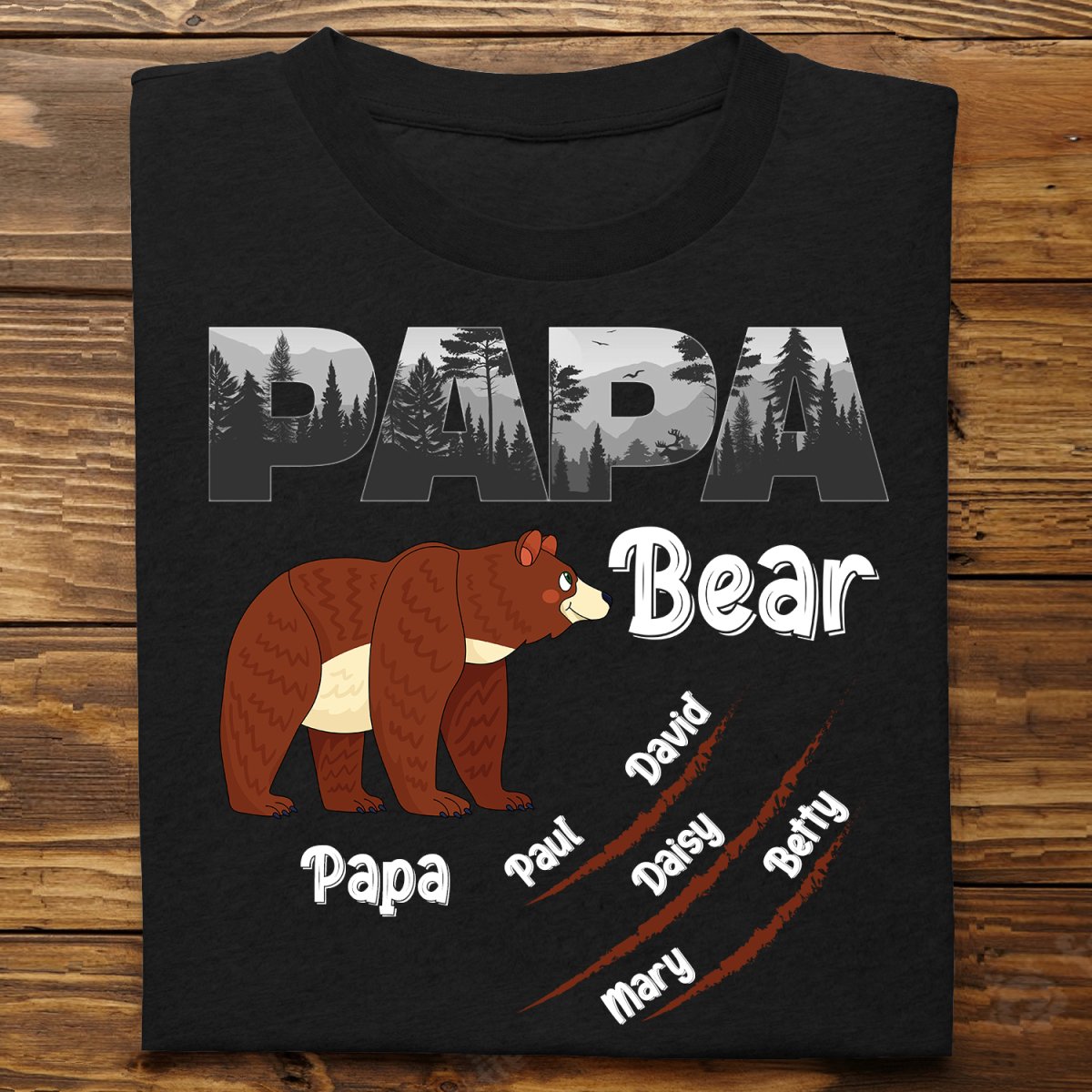 Discover Father - Papa Bear - Personalized T-Shirt