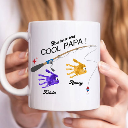 Father - Reel Cool Papa Hands Down - Personalized Mug - Makezbright Gifts