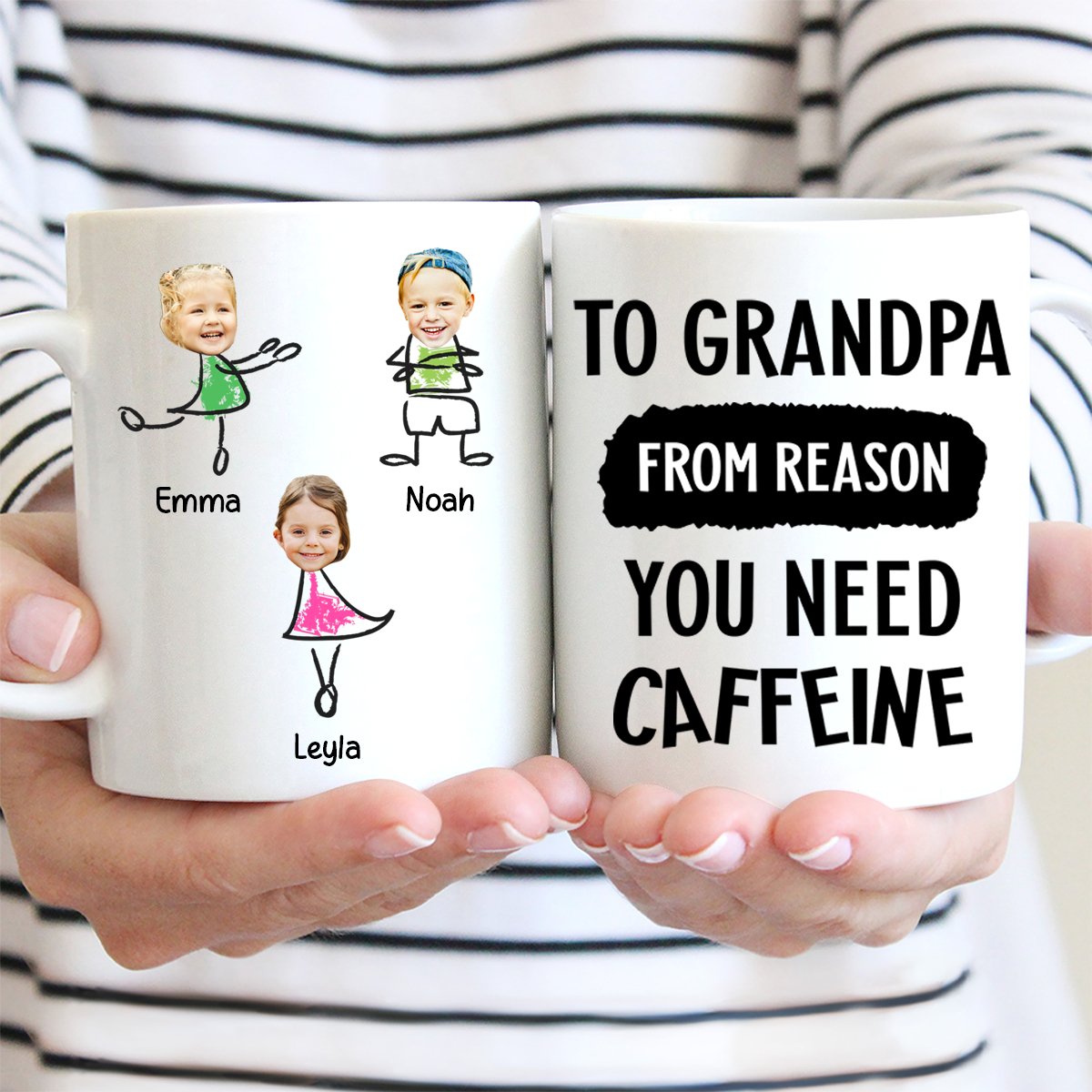 Father - To Dad From Reasons You Need Caffeine - Personalized Photo Mug - Makezbright Gifts