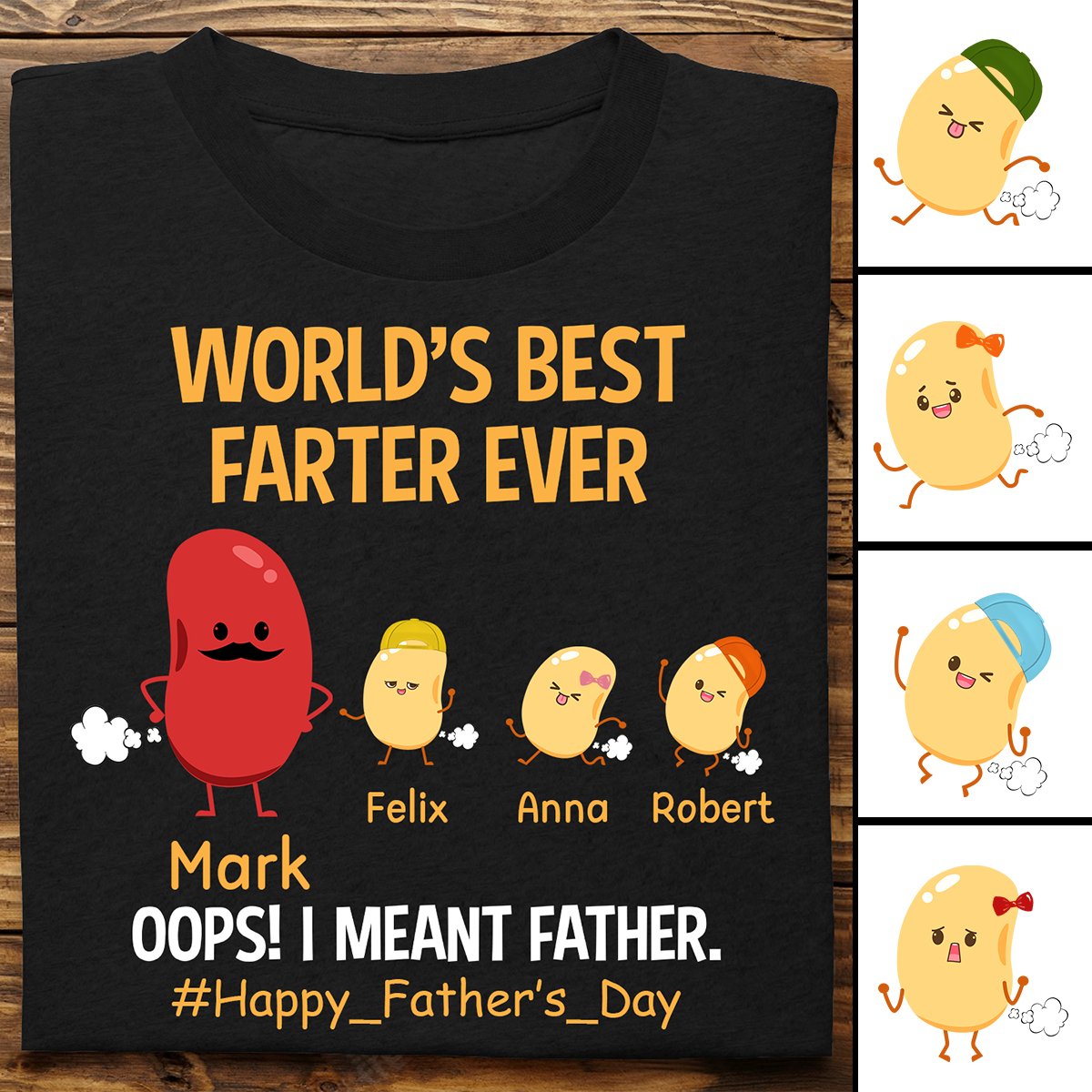 Father - World's Best Farter Ever - Personalized Unisex T - shirt - Makezbright Gifts