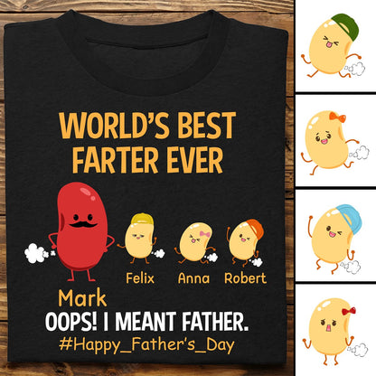 Father - World's Best Farter Ever - Personalized Unisex T - shirt - Makezbright Gifts