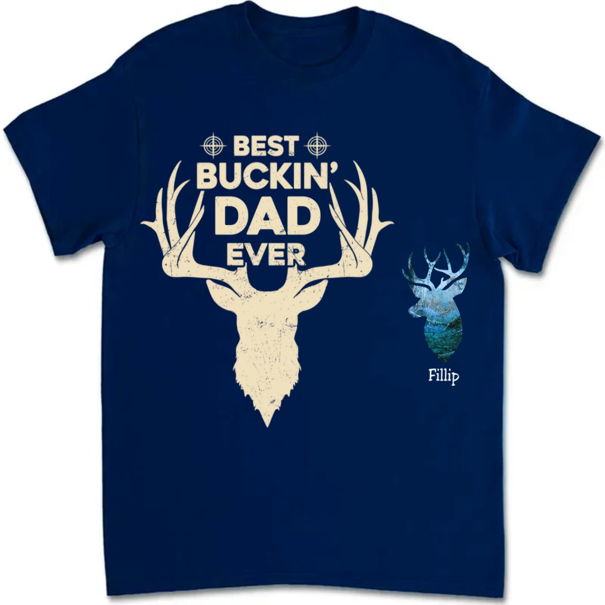 Father's Day - Best Buckin' Dad Ever - Personalized T - Shirt (LH) - Makezbright Gifts