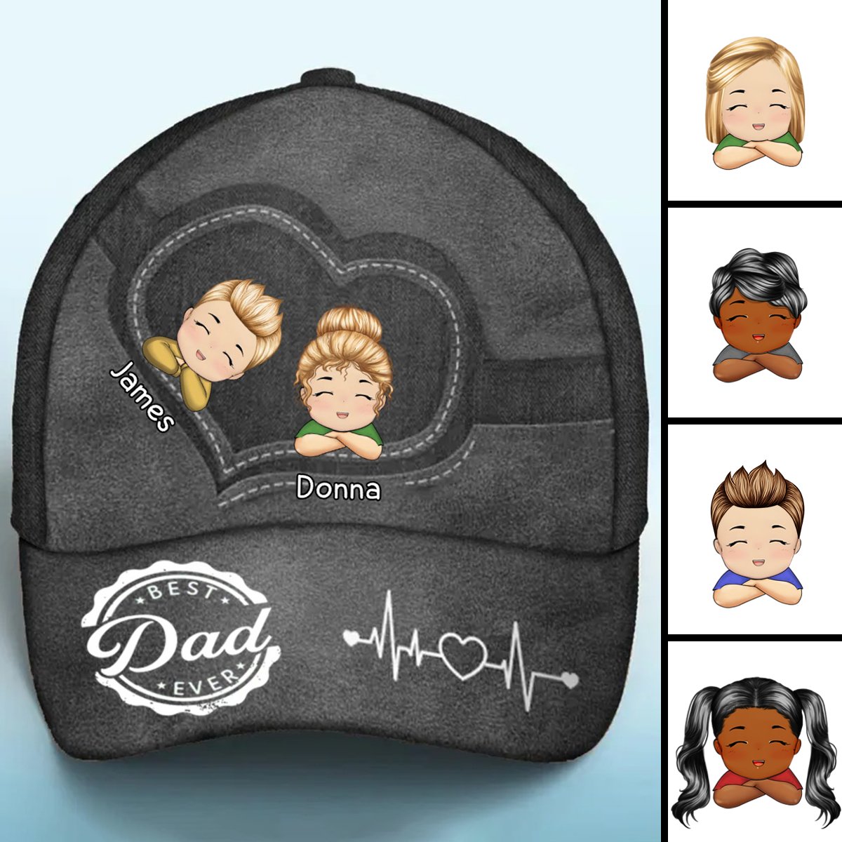 Father's Day - Best Dad Ever - Personalized Classic Cap (HJ) - Makezbright Gifts