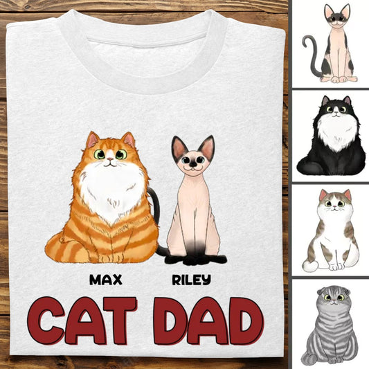 Father's Day - Cat Dad - Personalized Unisex T - shirt - Makezbright Gifts