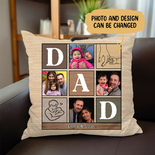 Father's Day - Custom Photo Hold This And Consider It A Big Hug - Personalized Pillow - Makezbright Gifts