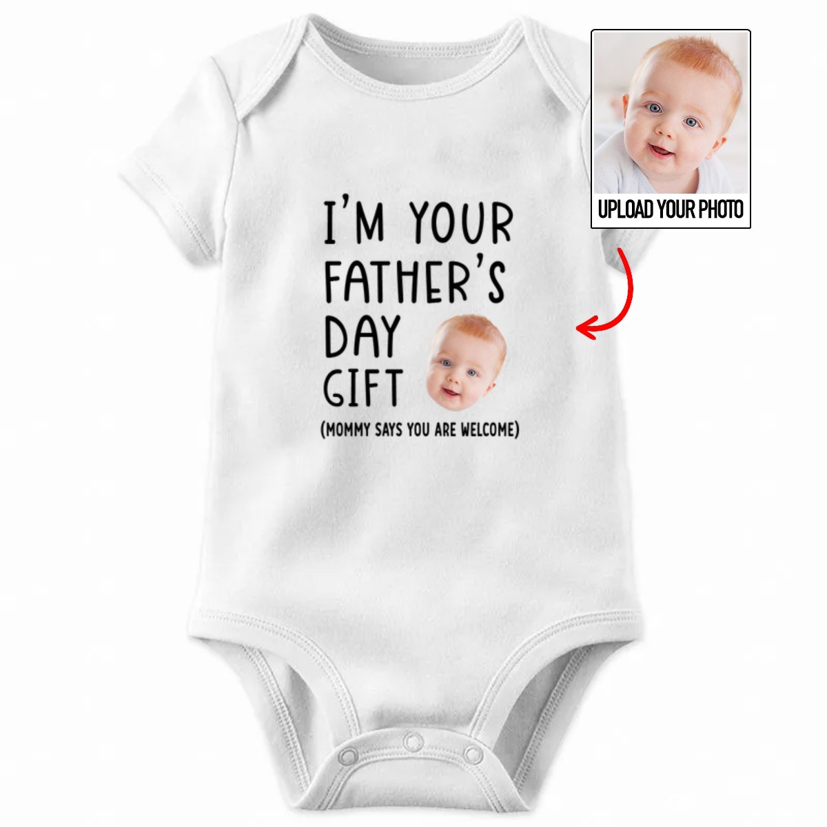 Father's Day - Custom Photo I'm Your Father's Day Gift - Personalized Baby Onesies (HJ) - Makezbright Gifts