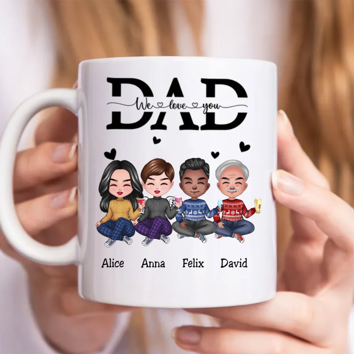 Father's Day - Dad We Love You - Personalized Mug (LH) - Makezbright Gifts