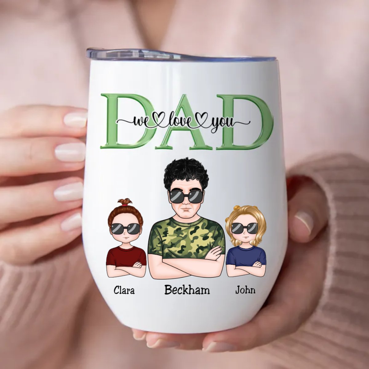 Father's Day - Dad We Love You - Personalized Wine Tumbler - Makezbright Gifts