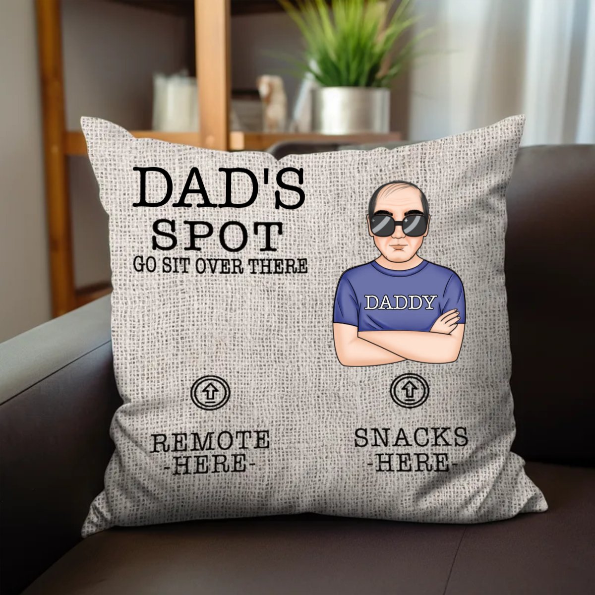 Father's Day - Dad's Spot - Personalized Pillow - Makezbright Gifts