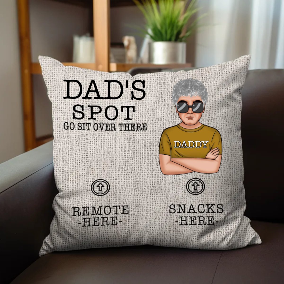 Father's Day - Dad's Spot - Personalized Pillow - Makezbright Gifts