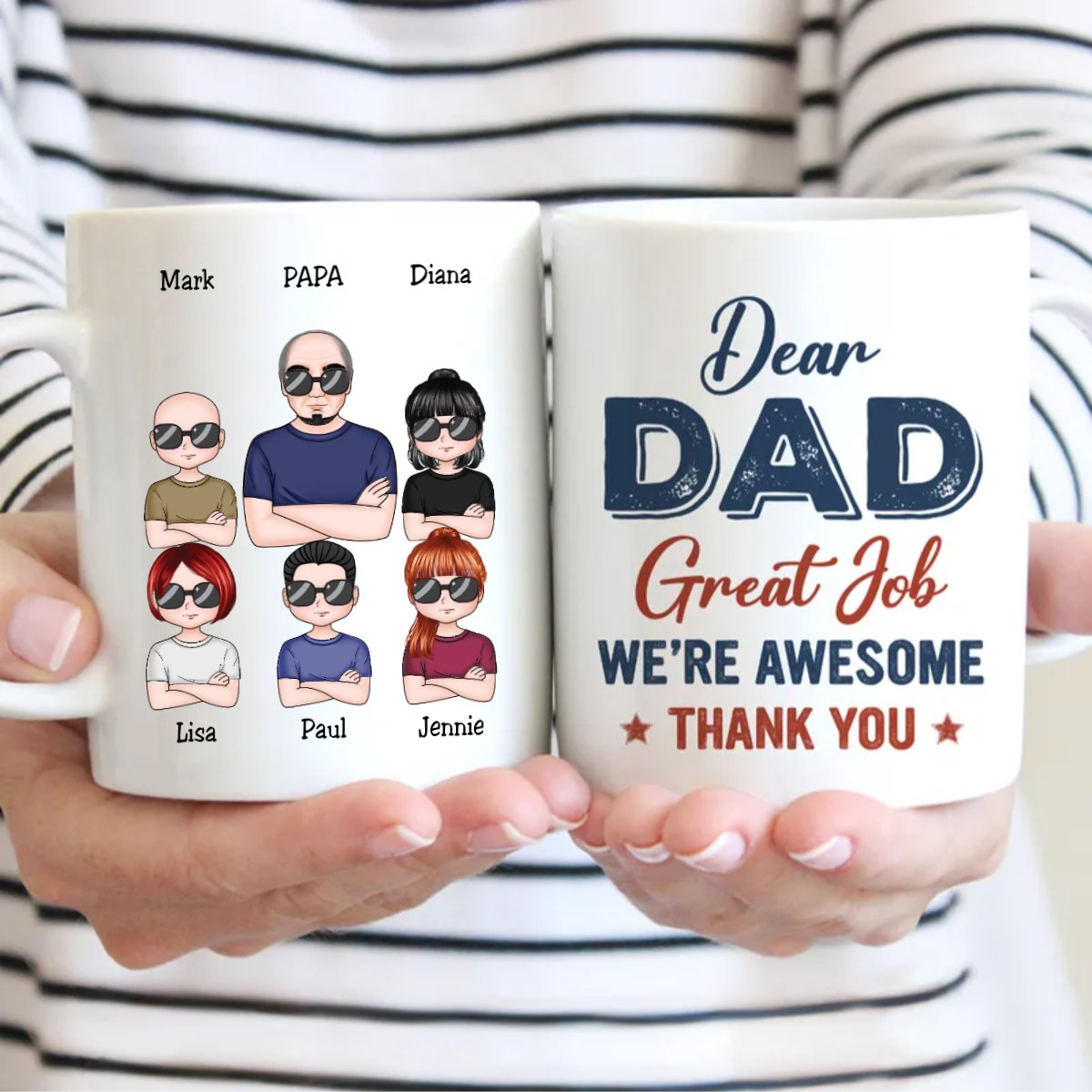 Father's Day - Dear Dad Great Job We're Awesome - Personalized Mug - Makezbright Gifts